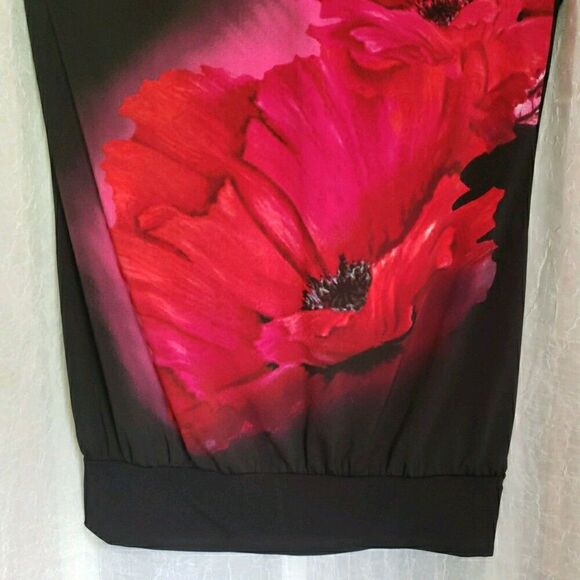Studio Y Tank Top Black Red Maroon Floral Feminine USA Y2k 90's Women's Size S - Picture 4 of 11